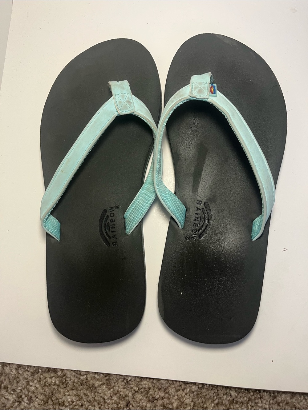 Rainbow Mint green Thong FlipFlops